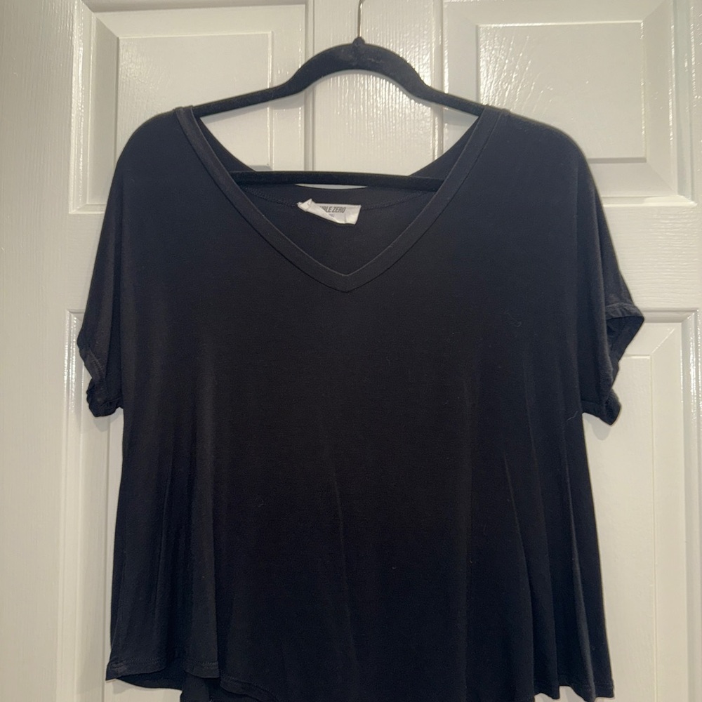 Women's Black V-Neck Top